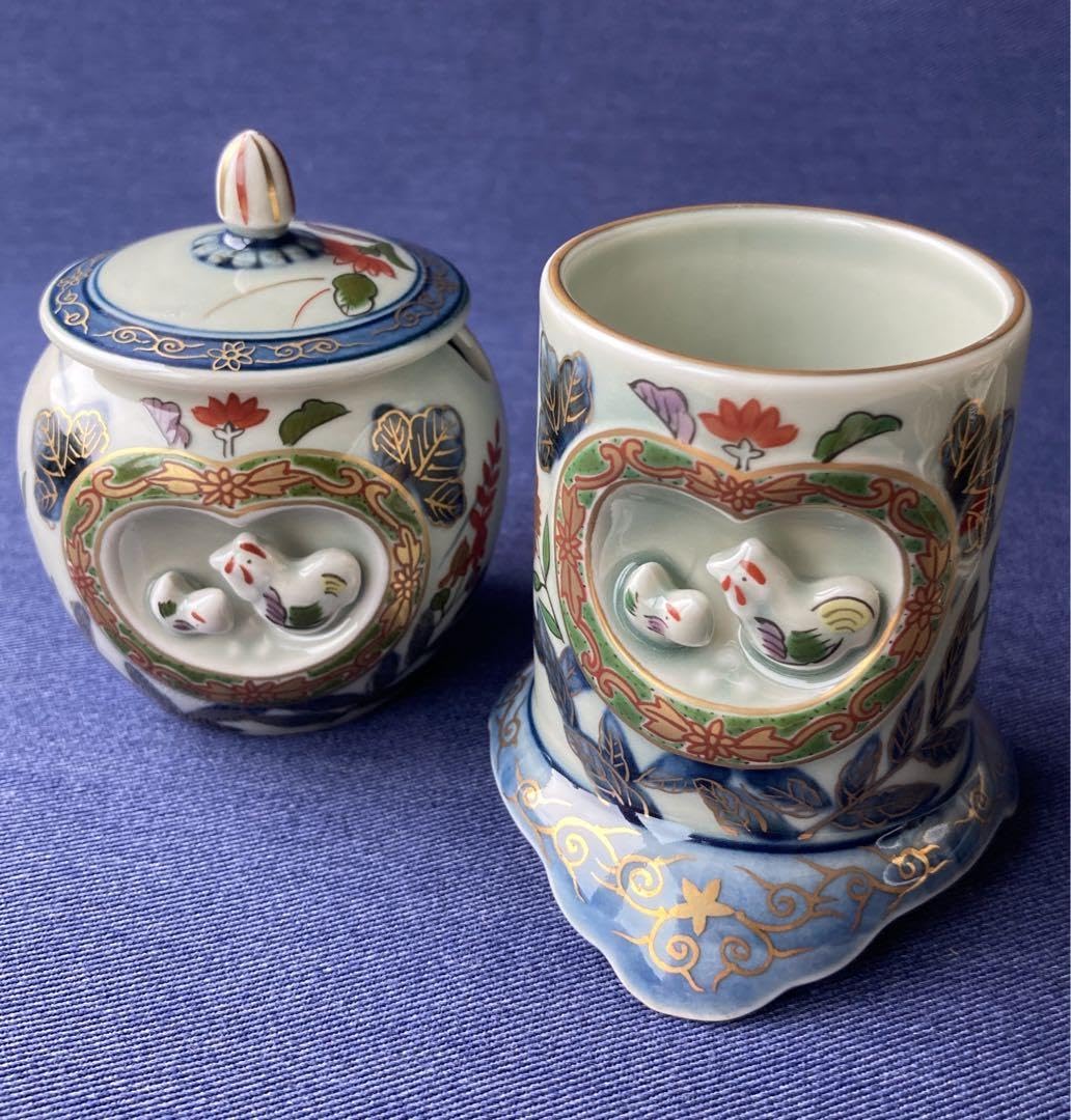 有田焼 林九郎窯 古伊万里 窓鶏 調味揃 和食器 林九郎窯古